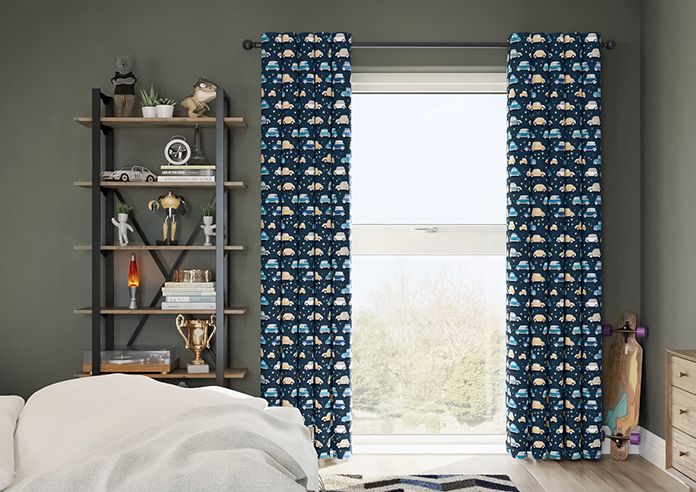 Roadtrip, Navy Blue - Made to Measure Curtains - Image 3